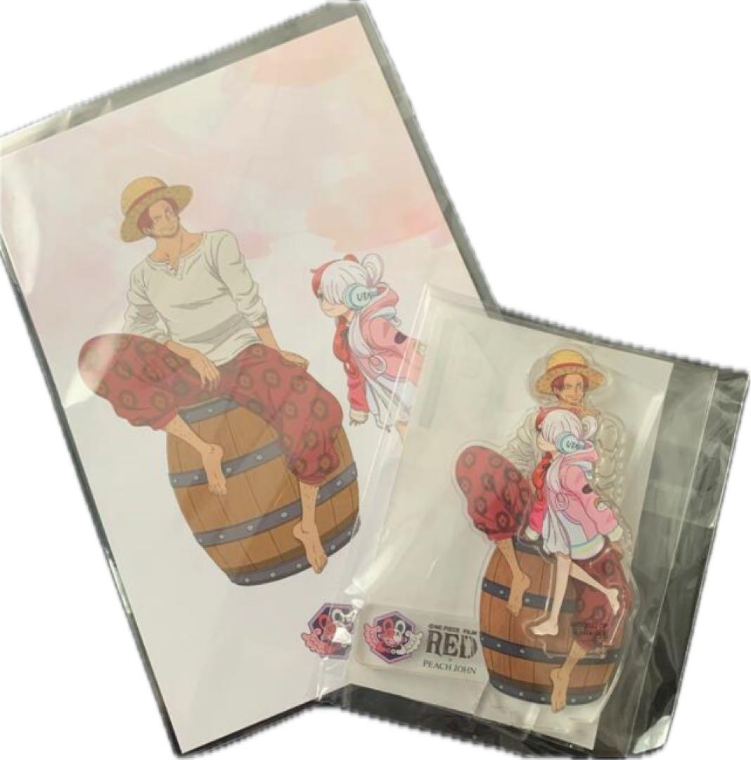 ワンピース　PEACH JOHN ウタ　シャンクス　アクリルスタンド　RED