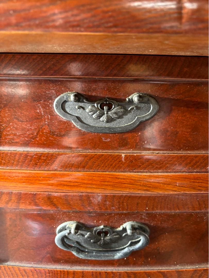 和茶箪笥　和茶タンス　高級　和家具　日本製　アンティーク　昭和レトロ　ガラス戸