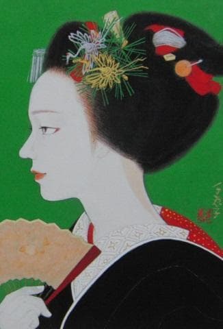 皆川千恵子、双華、希少な画集より、新品高級額装付、状態良好