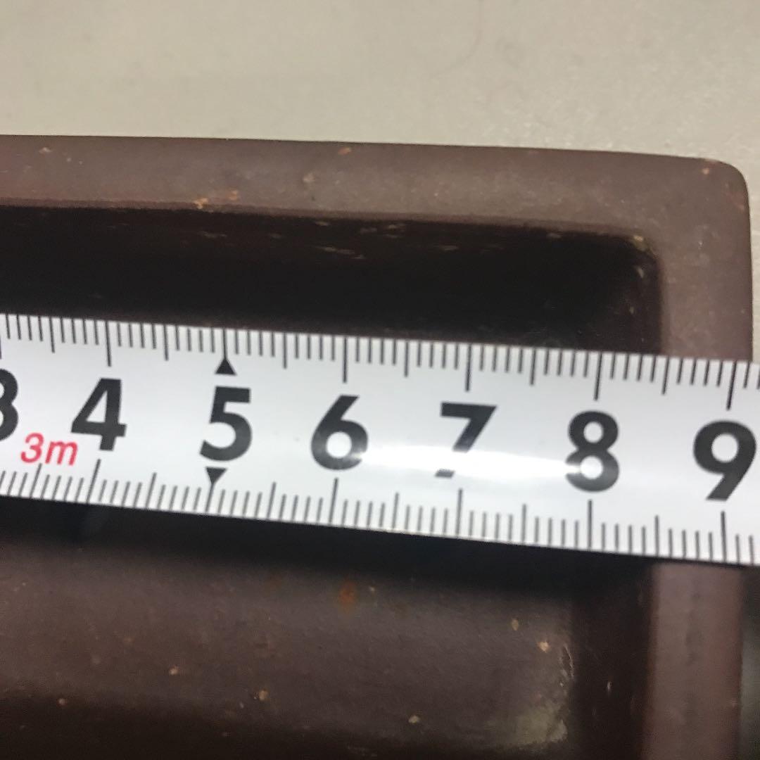 盆栽鉢　時代ミニ盆栽鉢中国宜興梨皮長方鉢楕円鉢2個セット小品盆栽鉢