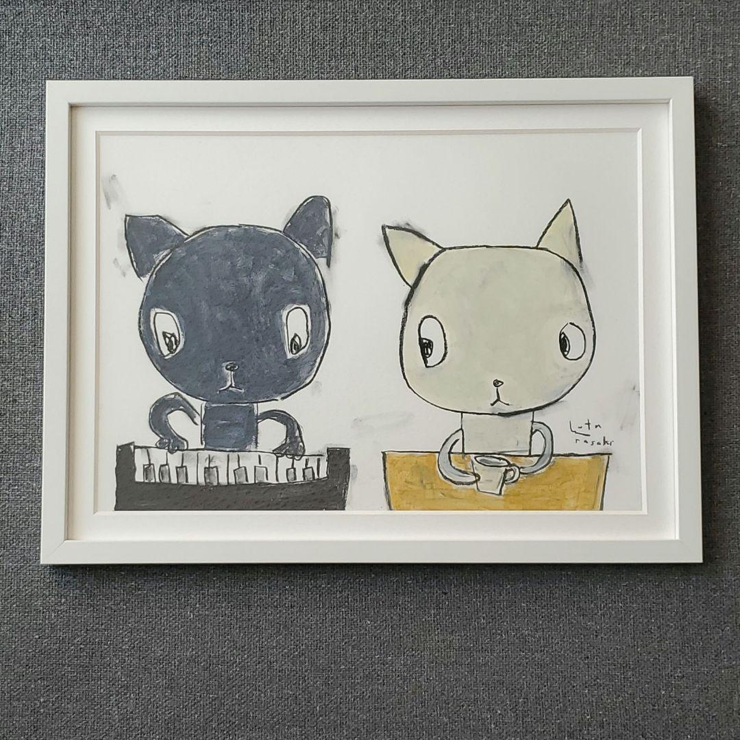 絵画 原画 up the tempo 2016 猫 現代アート