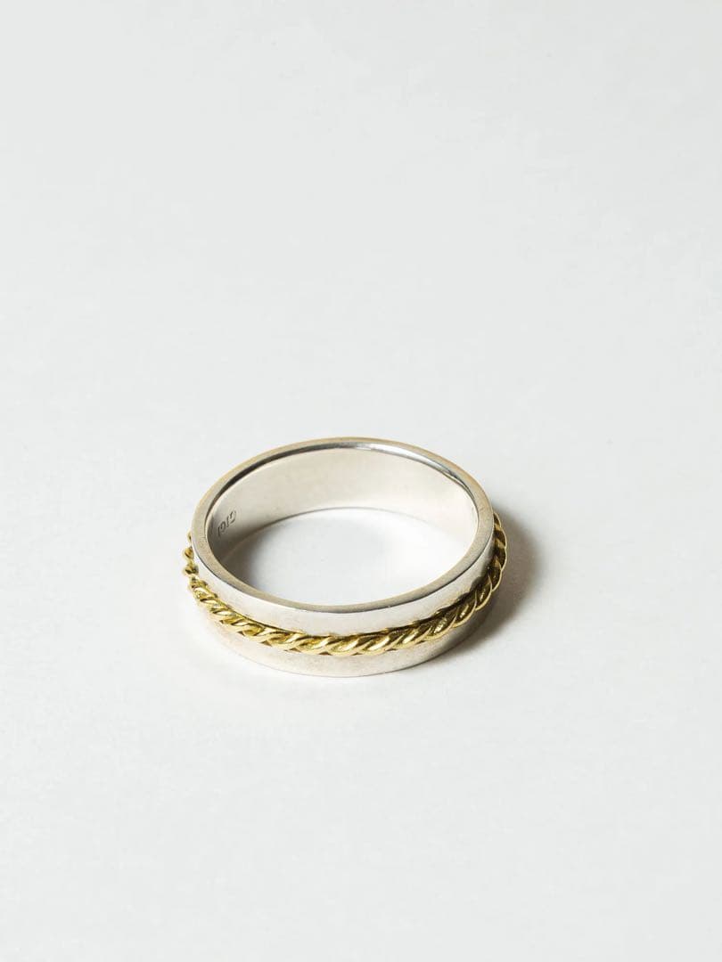 GIGI フレンチロープ　リング　シルバー18k 21号　コンビ