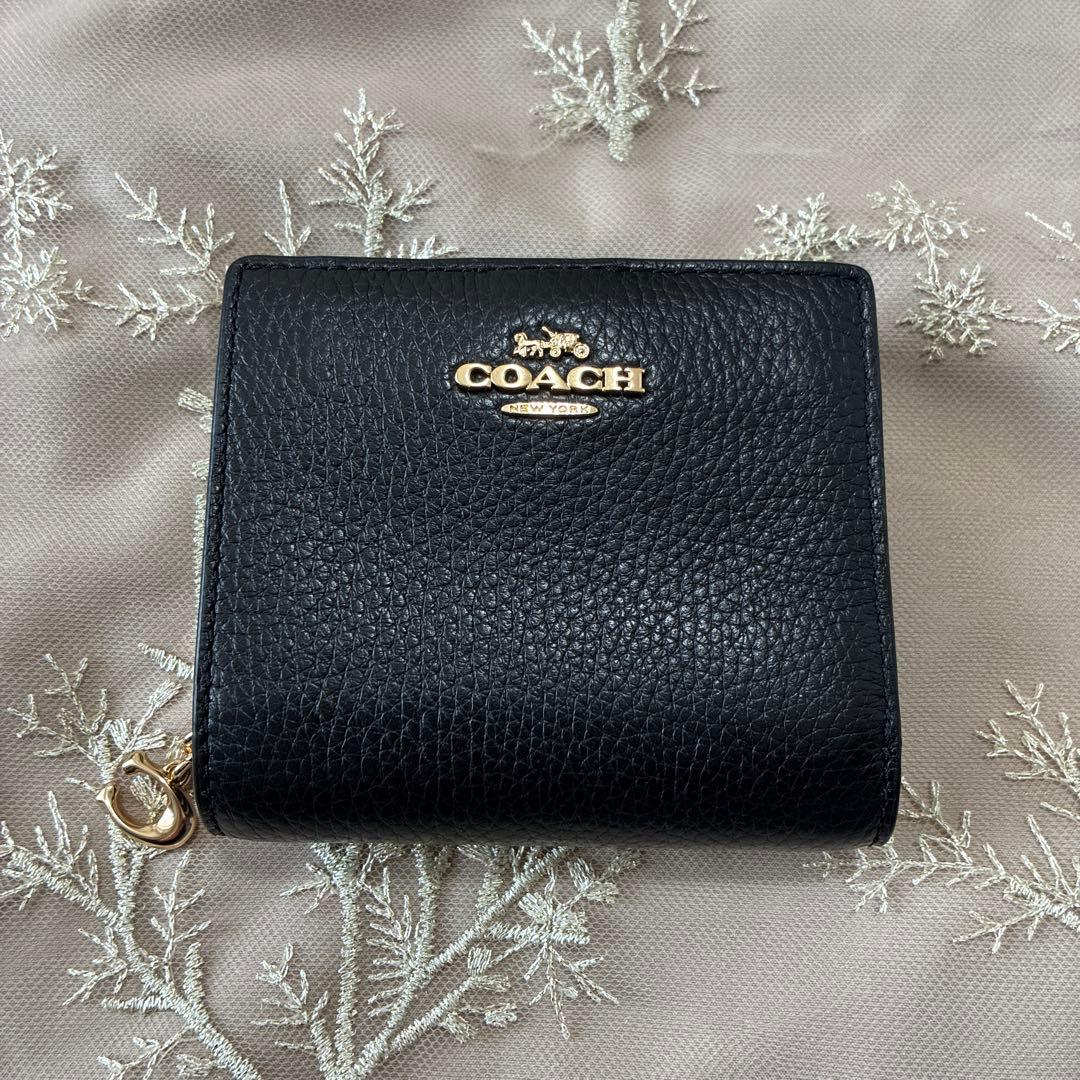 【新品未使用】COACH 二つ折り財布 ブラック