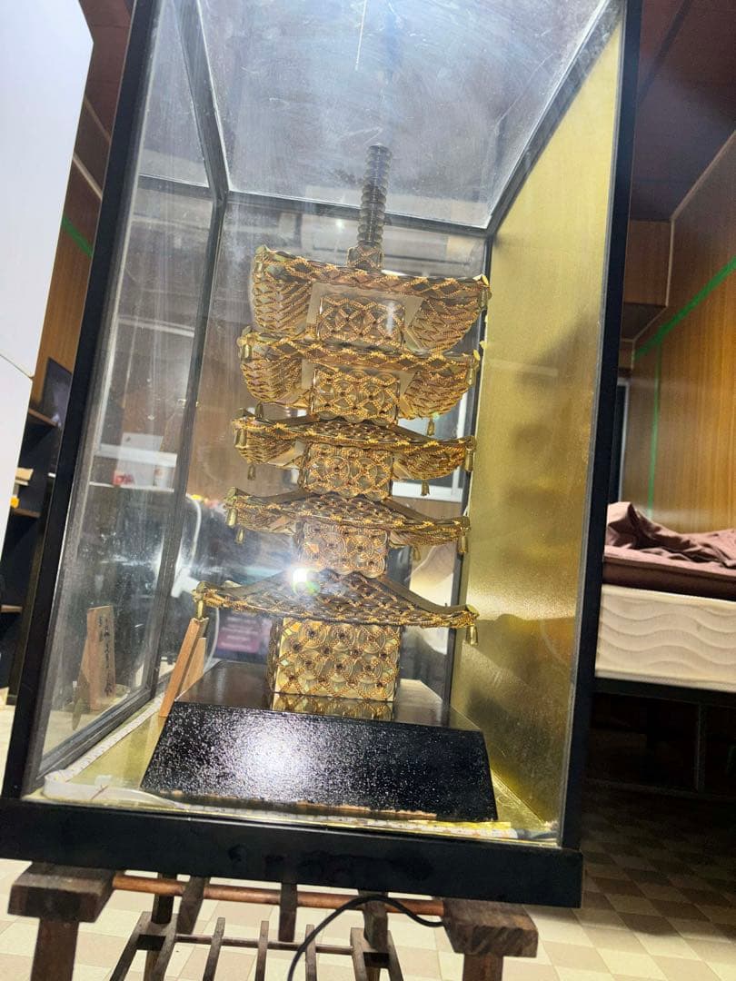 金閣寺模型 金色 金属製