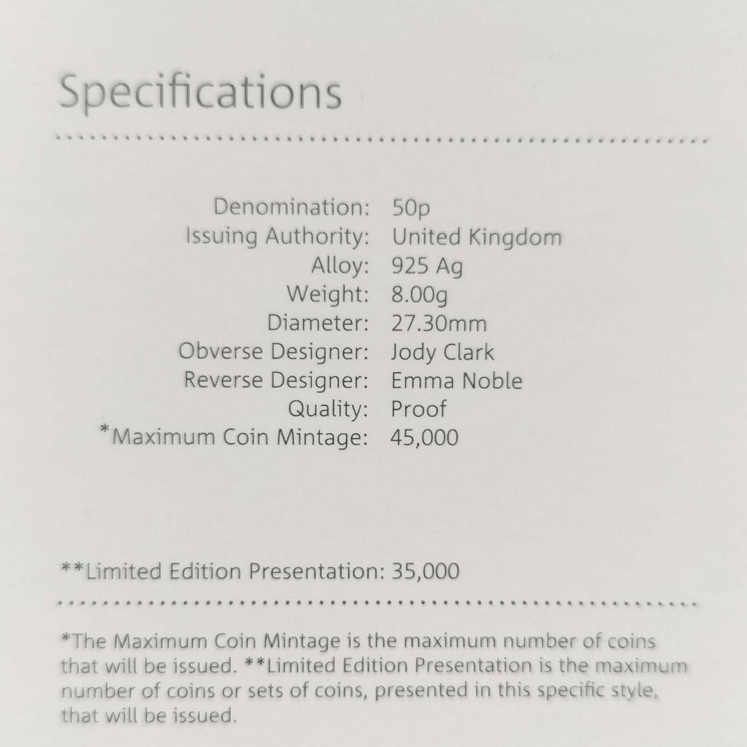 ピーターラビット　50ペンス銀貨（2018年）イギリス