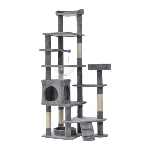 【2色から選】据え置き型 麻紐 爪とぎ 多頭飼い 宇宙船キャットタワー