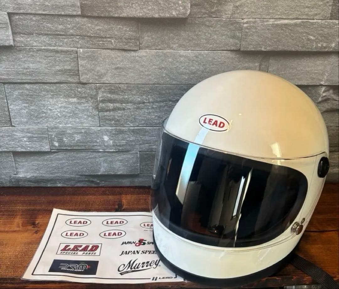 LEAD フルフェイス ホワイト RX-100R スモークシールド付き。 族ヘル