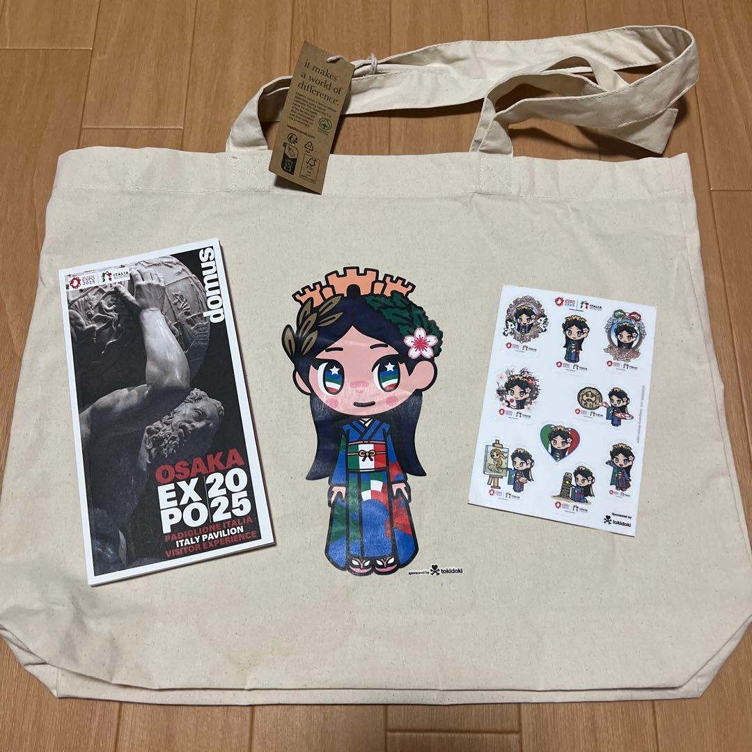 大阪万博　EXPO2025 イタリア館　トートバッグ　パンフレット　シール