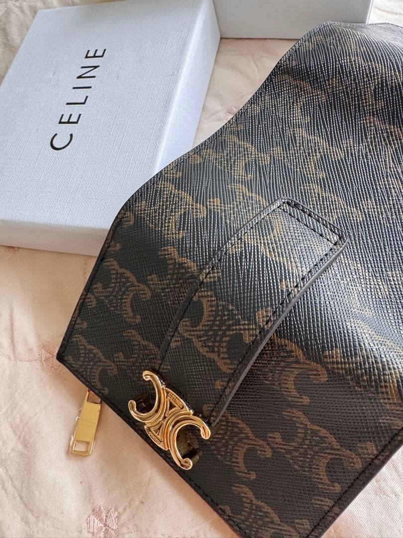 CELINE 三つ折り財布 ブラウン/ブラック