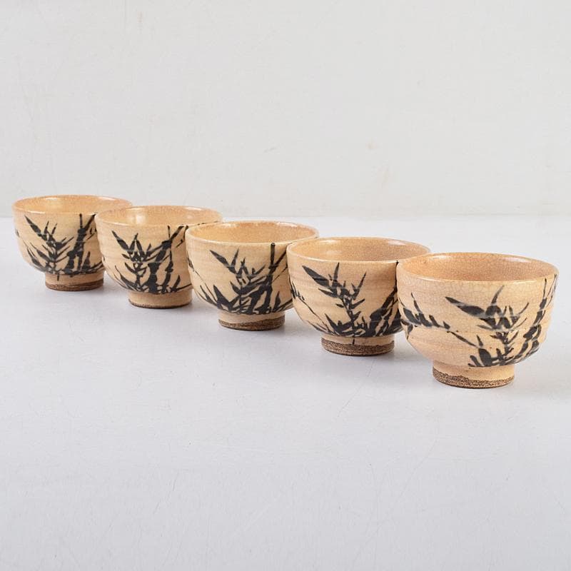 煎茶道具　田能村直入道人画　竹文　茶器揃　M　R9464