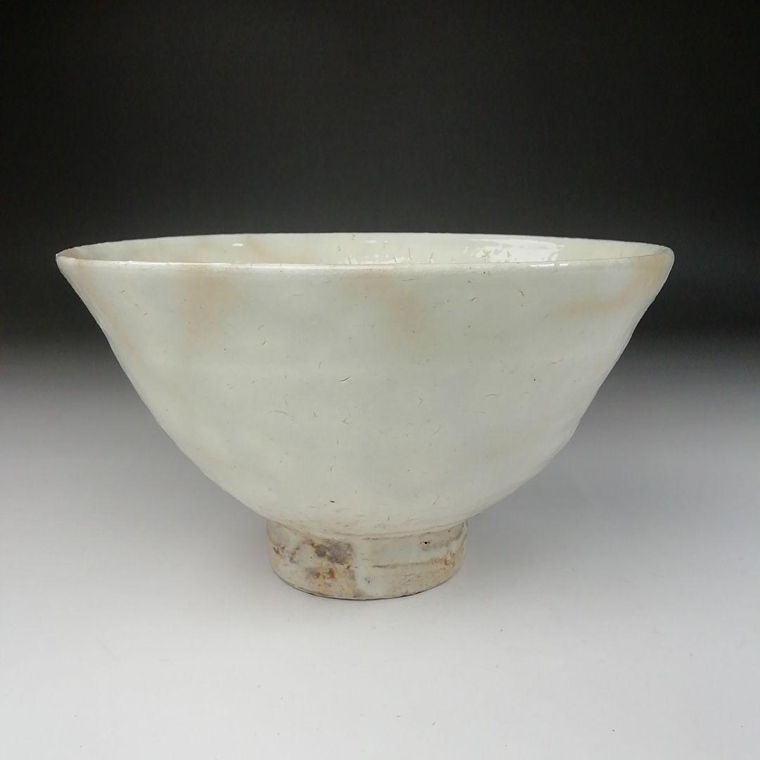 Ｔ１０１　茶碗　『粉引火変り　茶碗』『其中窯　河村又次郎』　共箱　抹茶碗　茶道具