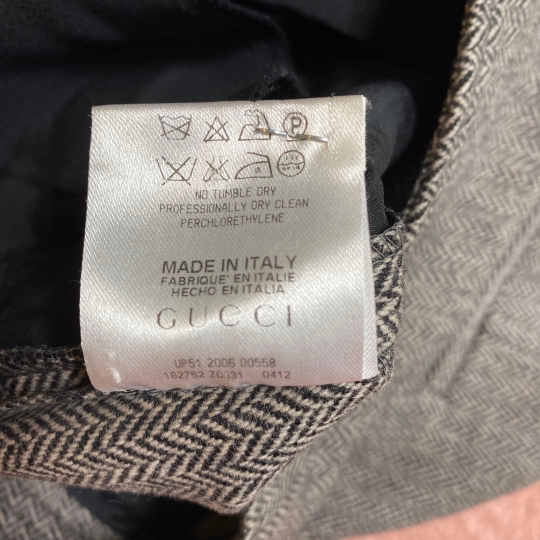 USED★GUCCI★ヘリンボーン柄パンツ★ガウチョパンツ★40★グッチパンツ