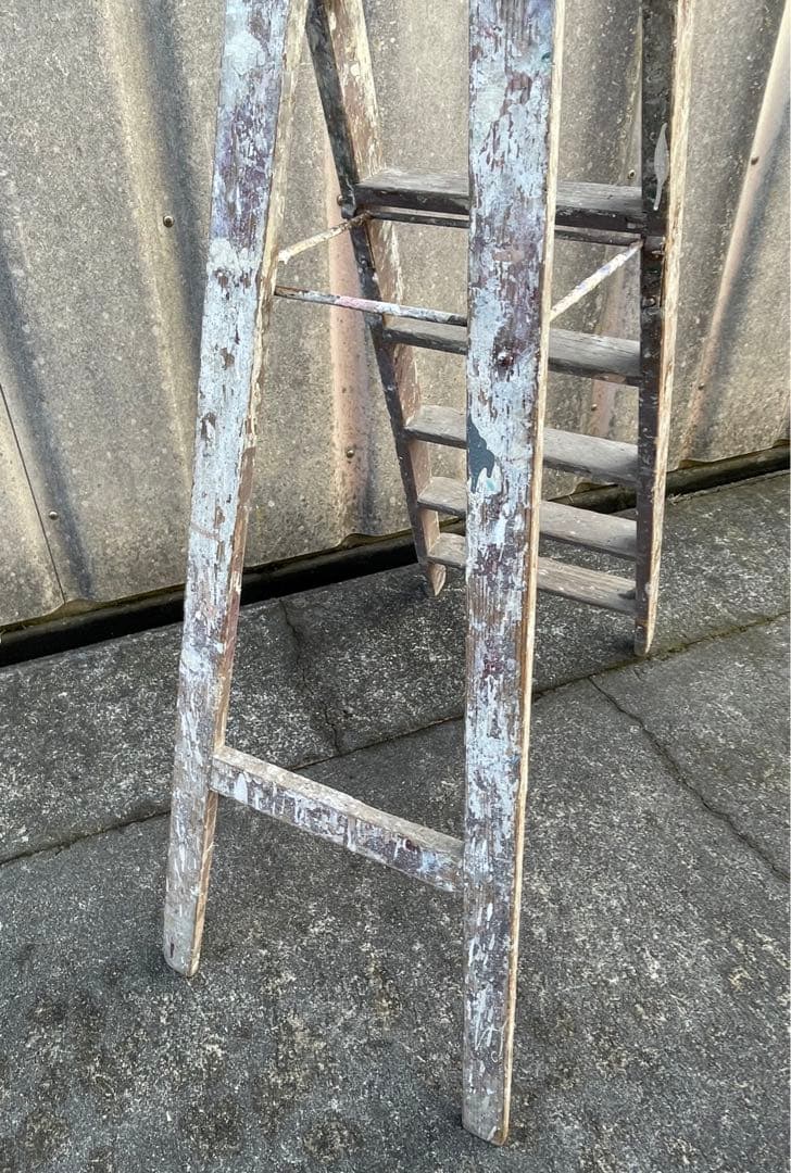 ビンテージ/フランス製/木製/大型/ラダー/脚立/ディスプレイ/店舗什器/①