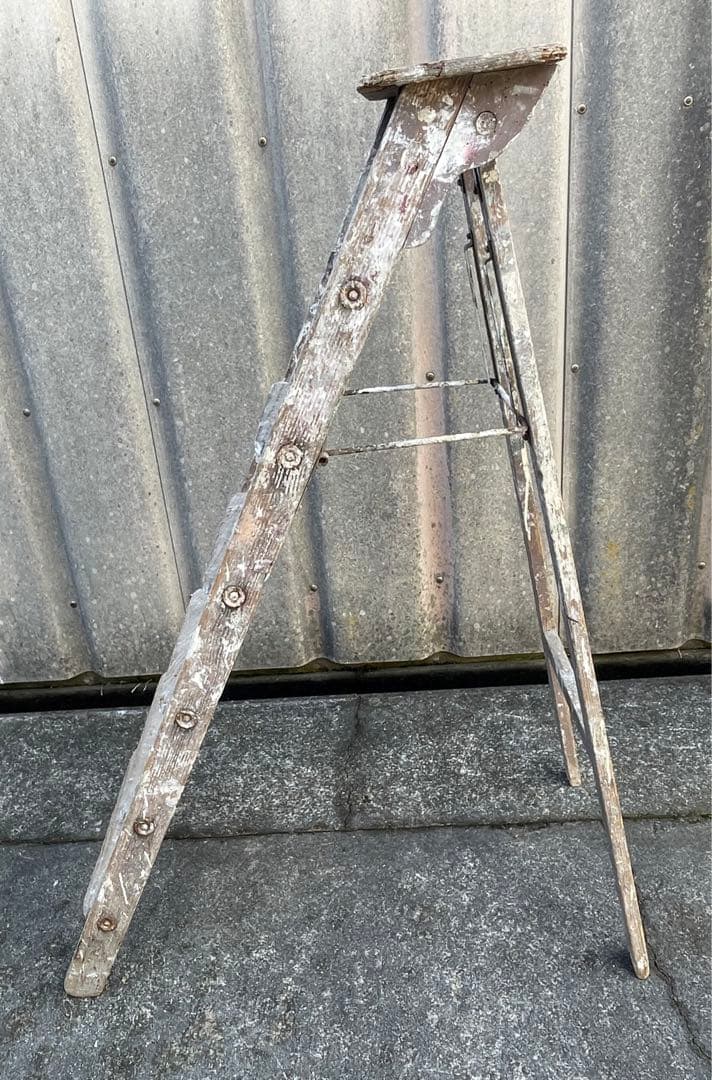 ビンテージ/フランス製/木製/大型/ラダー/脚立/ディスプレイ/店舗什器/①