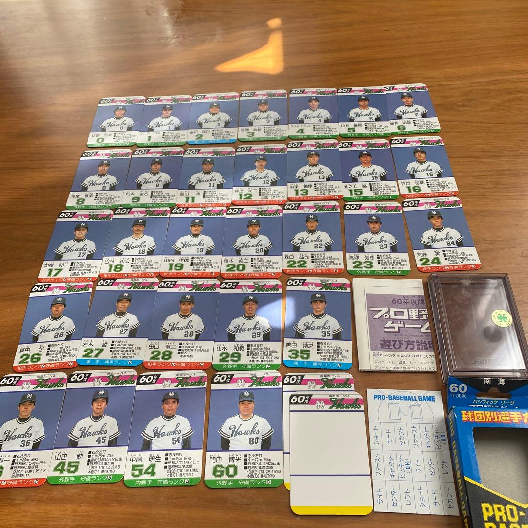 プロ野球ゲーム　球団別選手カード　60年度　南海ホークス　タカラ