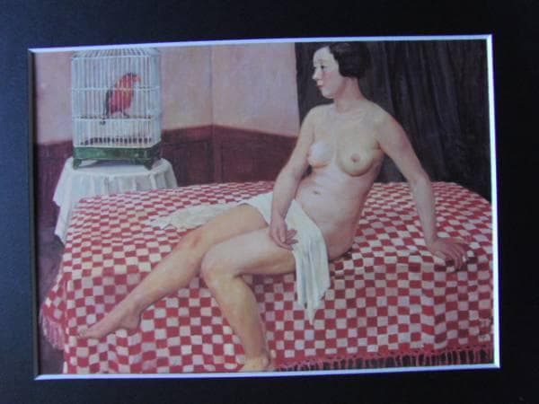 刑部人、裸体、希少・大判画集画、新品高級額・額装付、状態良好