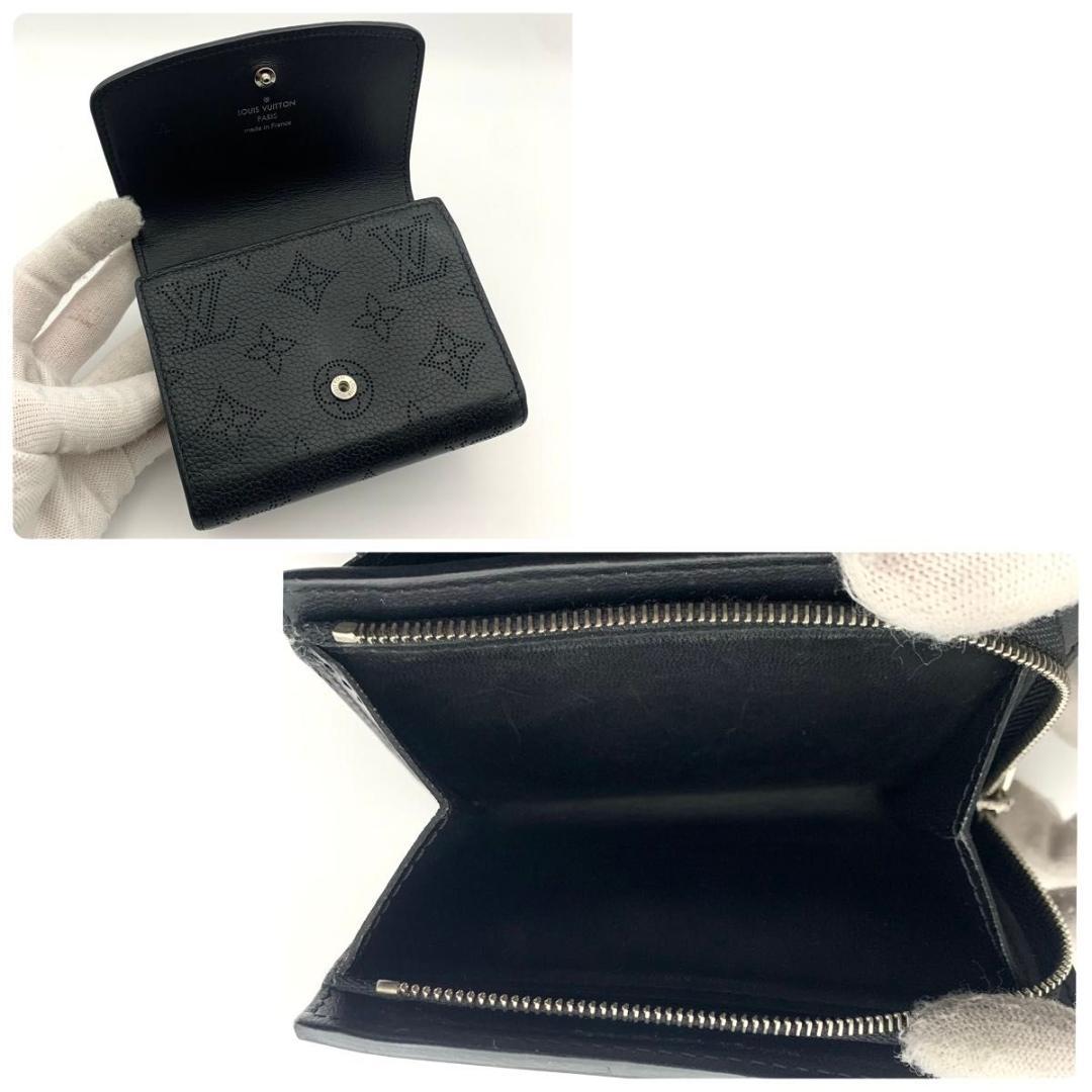 鑑定済み ルイヴィトン ポルトフォイユ イリス コンパクト 財布 マヒナ 黒