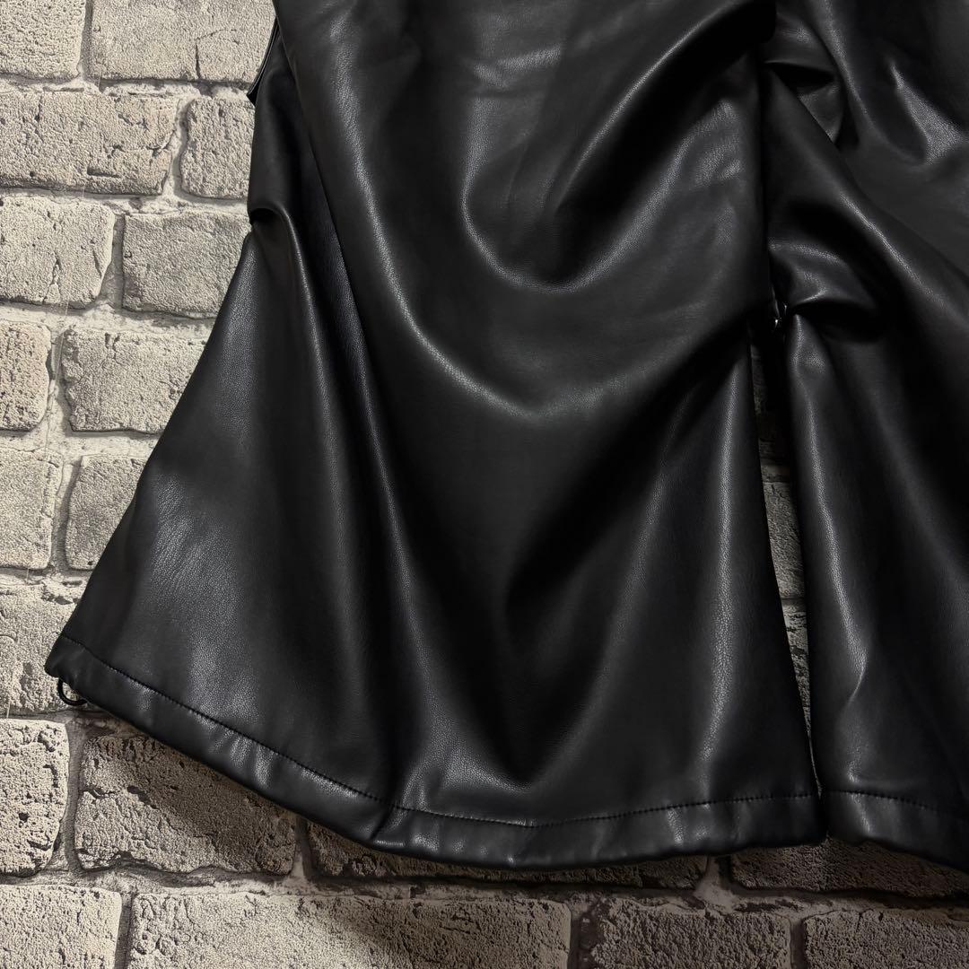 【美品】HARE　2WAYメタルカーゴパンツ　ブラック　レザー