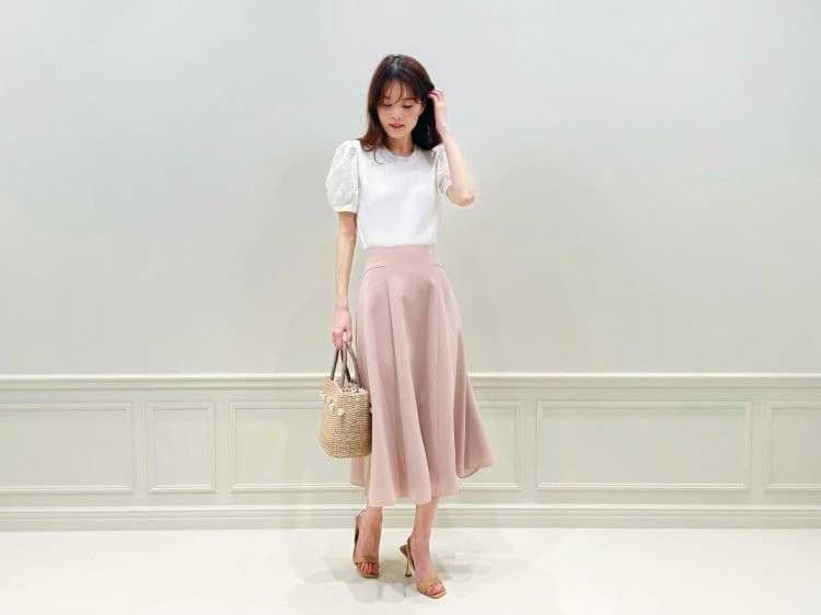 【新品 50%OFF】Aveniretoile ダブルクロスフレアスカート