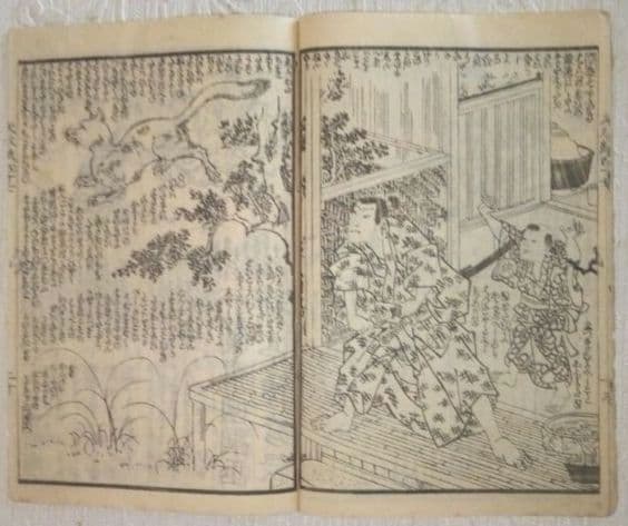 草双紙(合巻)版画本八犬傳犬草紙47編上下2冊売り 柳亭種彦録、歌川国綱画