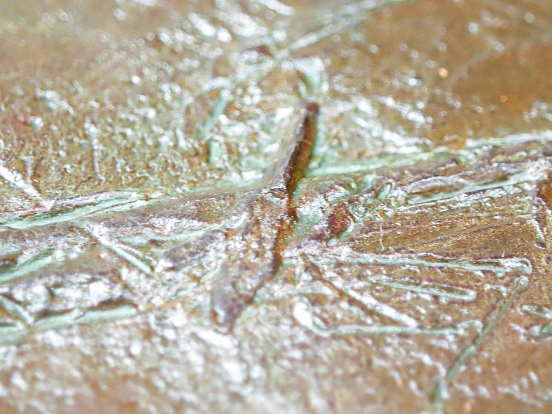 彫刻家 吉岡ひろ ブロンズ カマキリ レリーフ 壁掛け 飾り