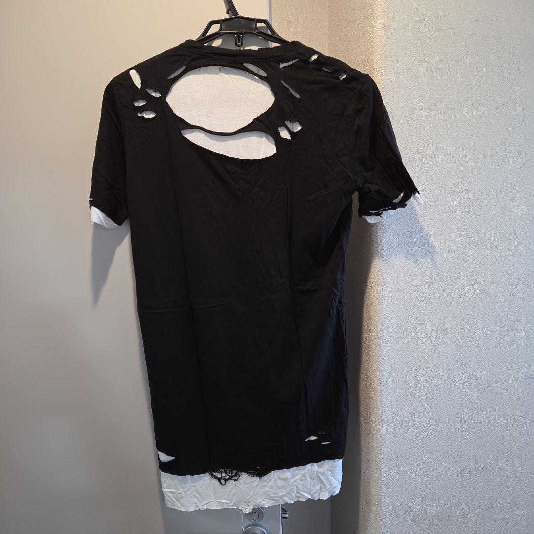 14th Addiction ダメージ加工 Tシャツ ブラック