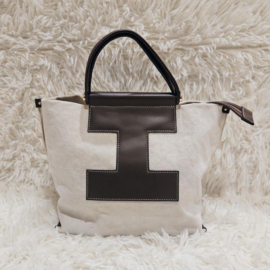 イアクッチ ソルベット S 2way ショルダーバッグ キャンバス 黒 クリーム