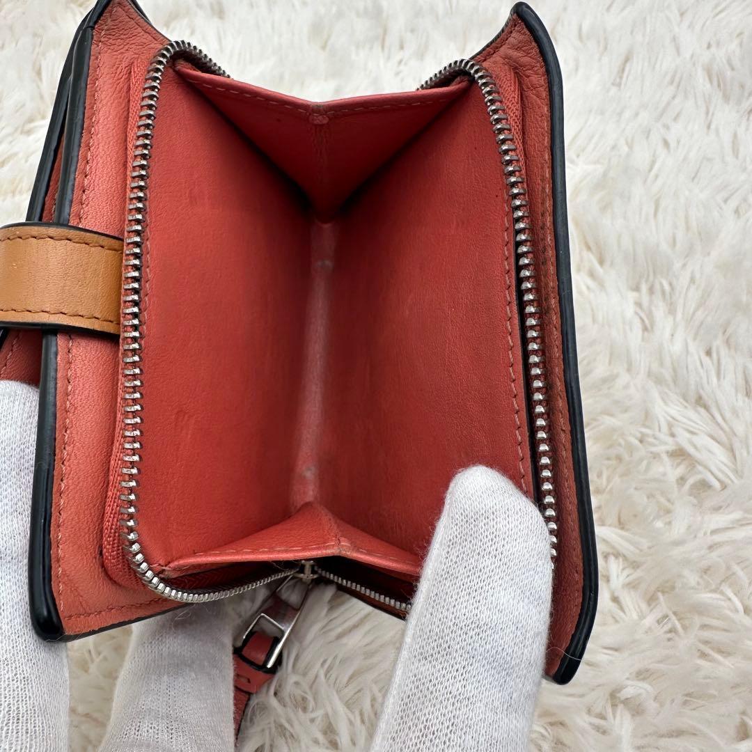 ✨美品✨ロエベ　２つ折り財布　アナグラム　バーティカルウォレット　レザー