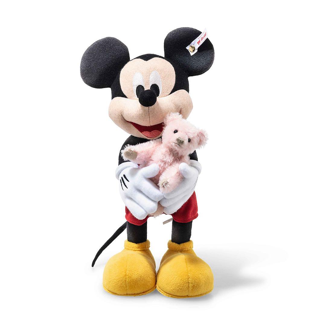 新品　シュタイフ　ディズニー　ミッキーマウス　ミッキーマウスとテディベア　桜