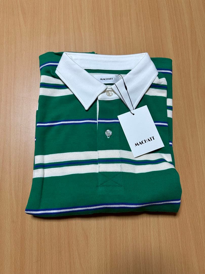 【新品】MACHATT マチャット　ボーダーラガーシャツ　グリーン