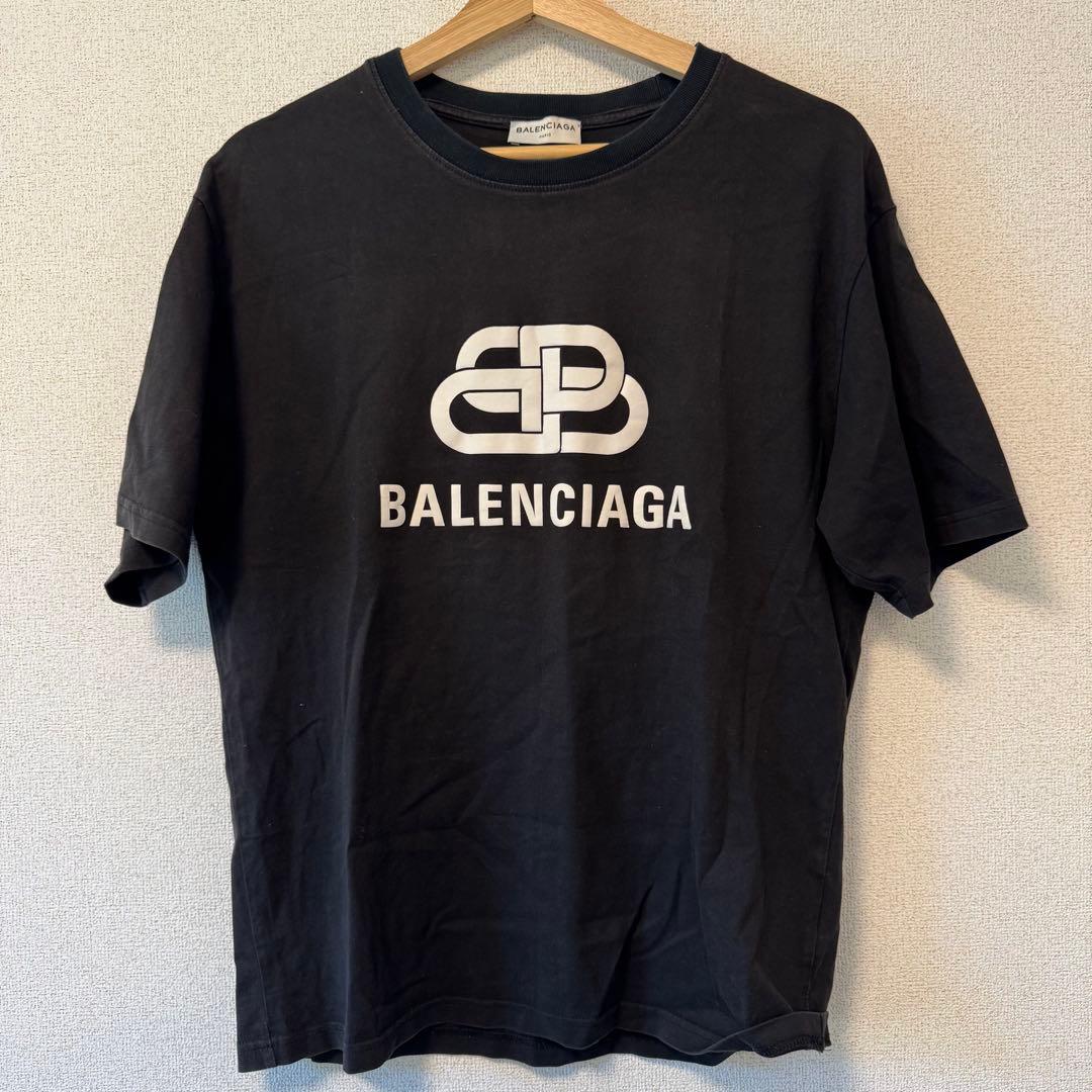 バレンシアガ　BBモードクルーネックロゴプリント　Tシャツ