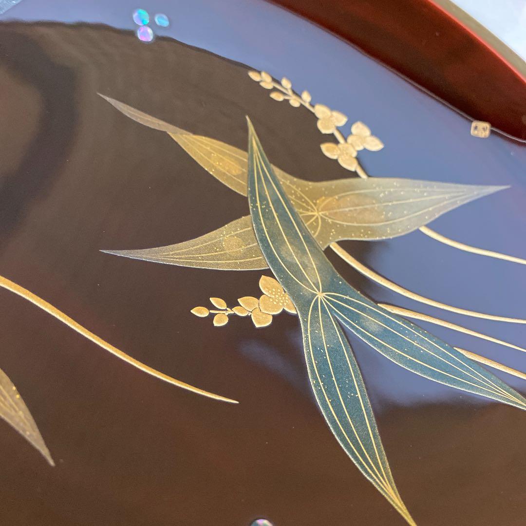 輪島塗　盛器　蒔絵おもだか貝いり　井波唯志作