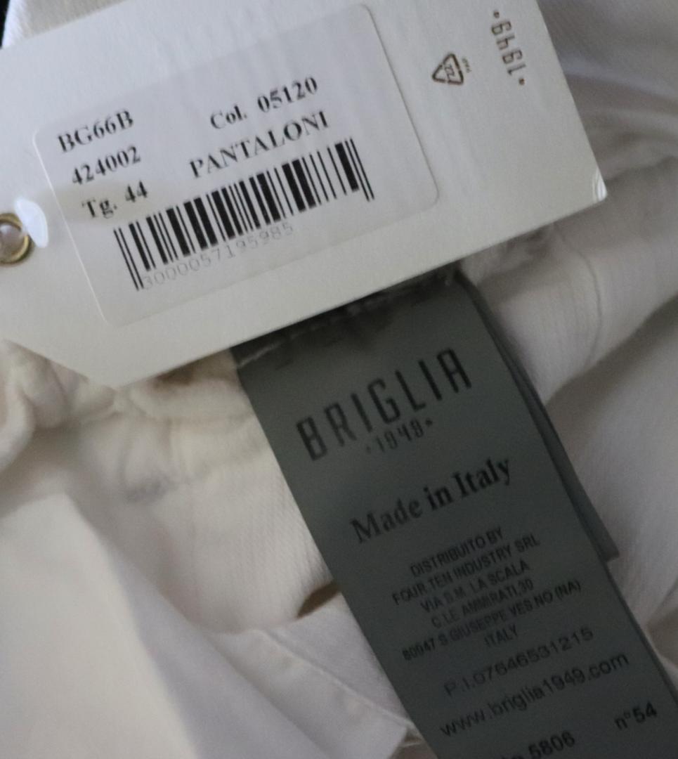 新品【ブリリア 1949】 秋冬コットンツイル ノープリーツパンツ 白 44