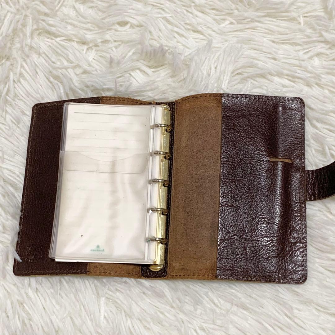 廃盤品✨希少品✨イルビゾンテ　システム手帳　5穴　M5 旧ロゴ　ブラウン　茶