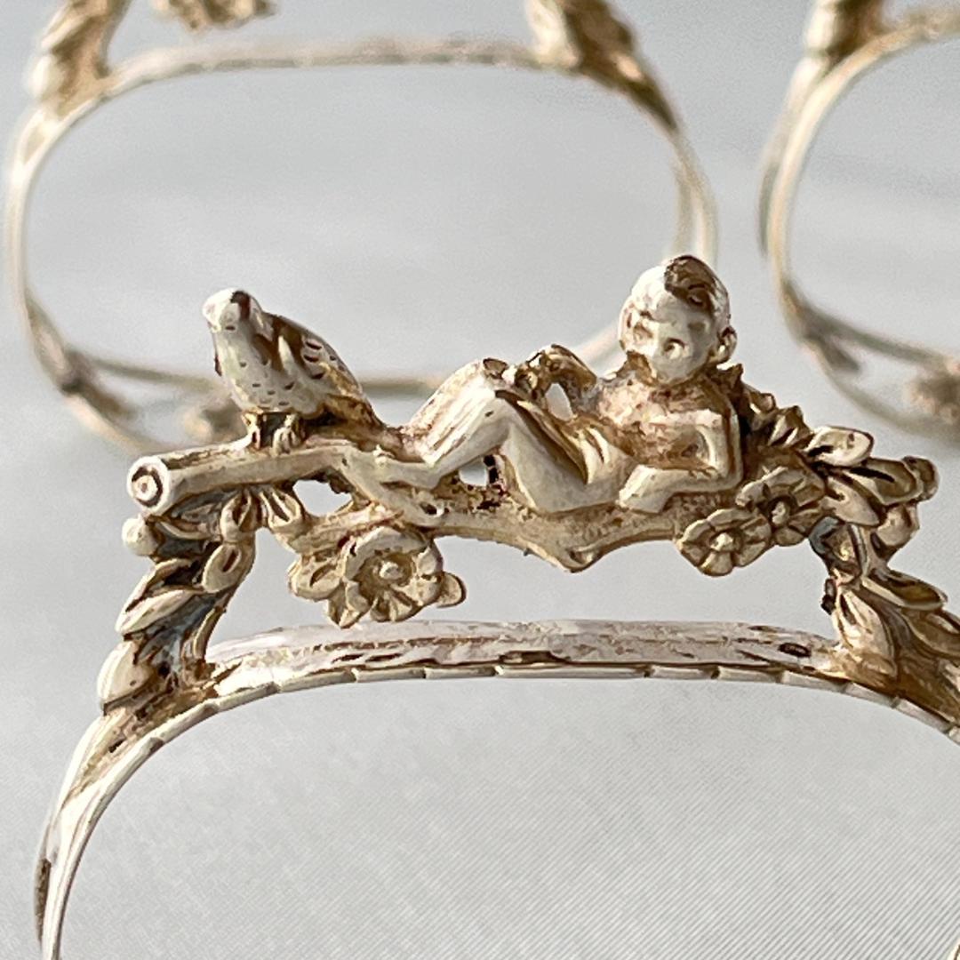 【ALBO】 天使と鳥 / 天童とリスのナプキンリング　6個【純銀】