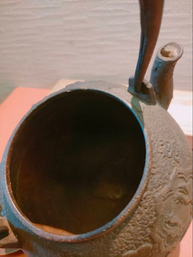 鉄瓶 龍文堂造 龍の図 時代物