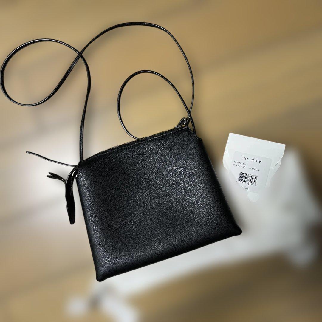 THE ROW nu mini twinブラックレザー ショルダーバッグ
