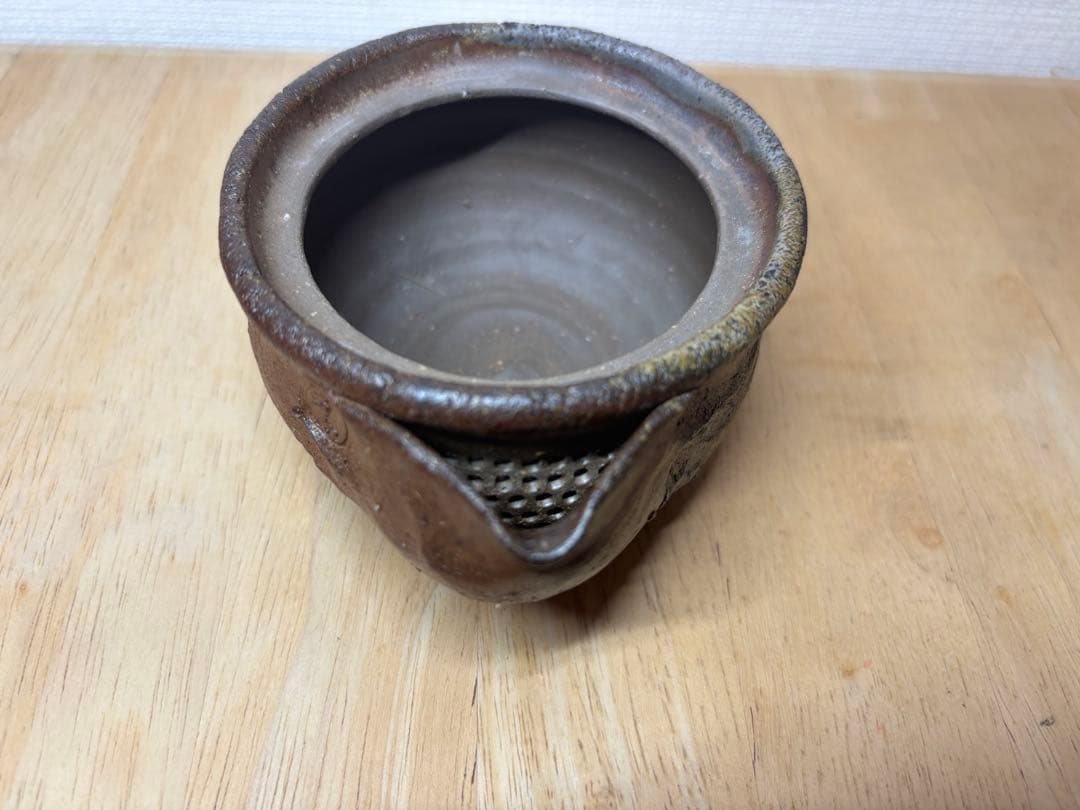 ㊺備前焼 宝瓶 登り窯 梅 うめ ウメ 手びねり 急須