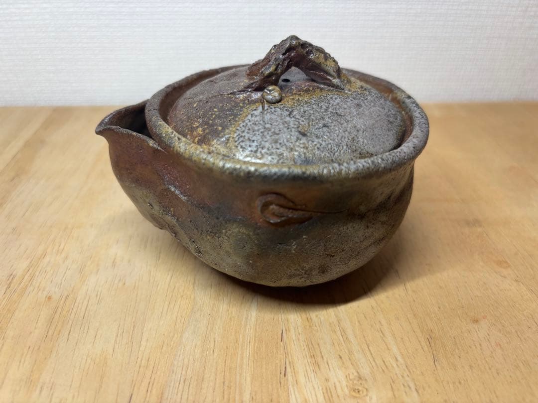 ㊺備前焼 宝瓶 登り窯 梅 うめ ウメ 手びねり 急須