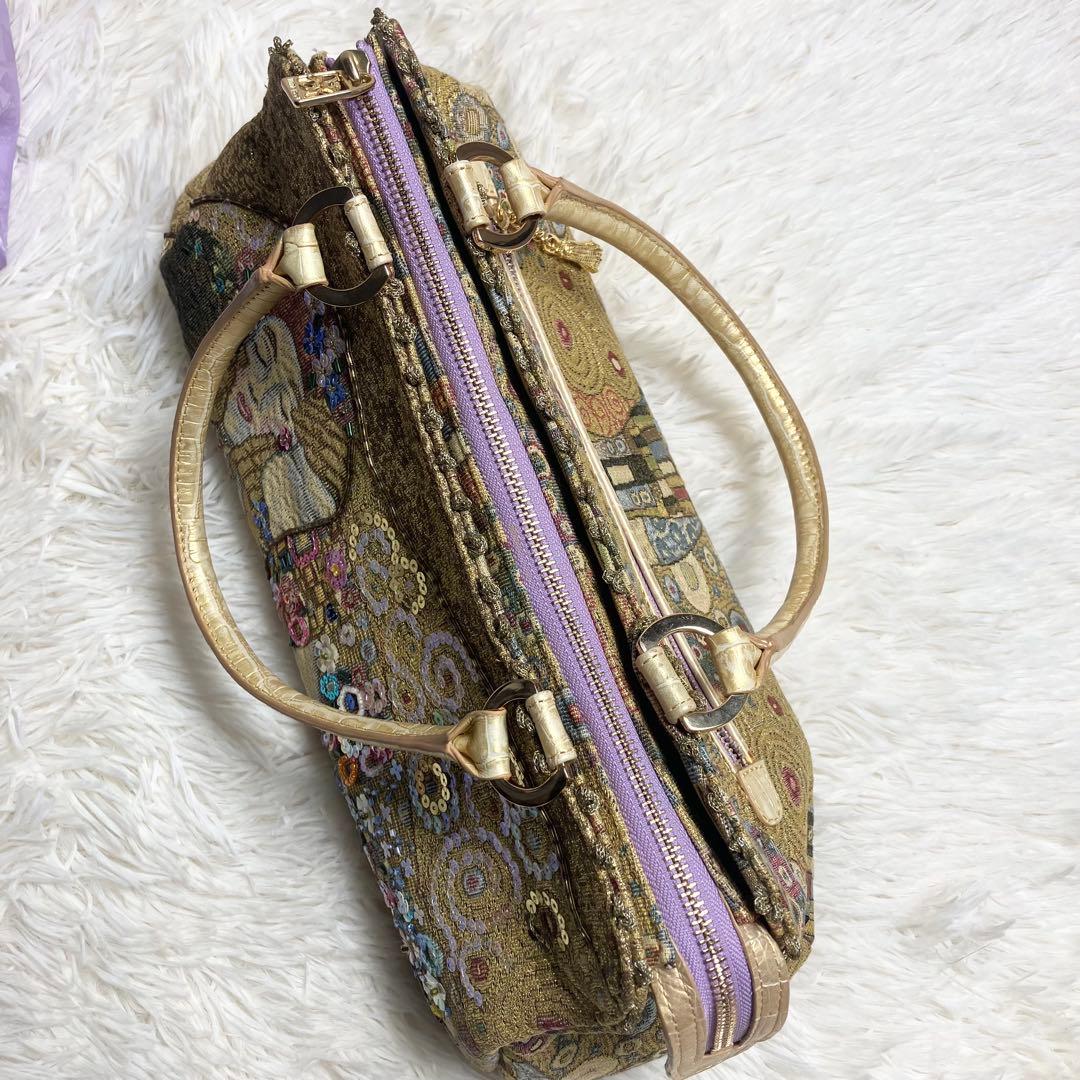 【未使用】Think beeゴールデンクリムト ハンドバック スパンコール 刺繍