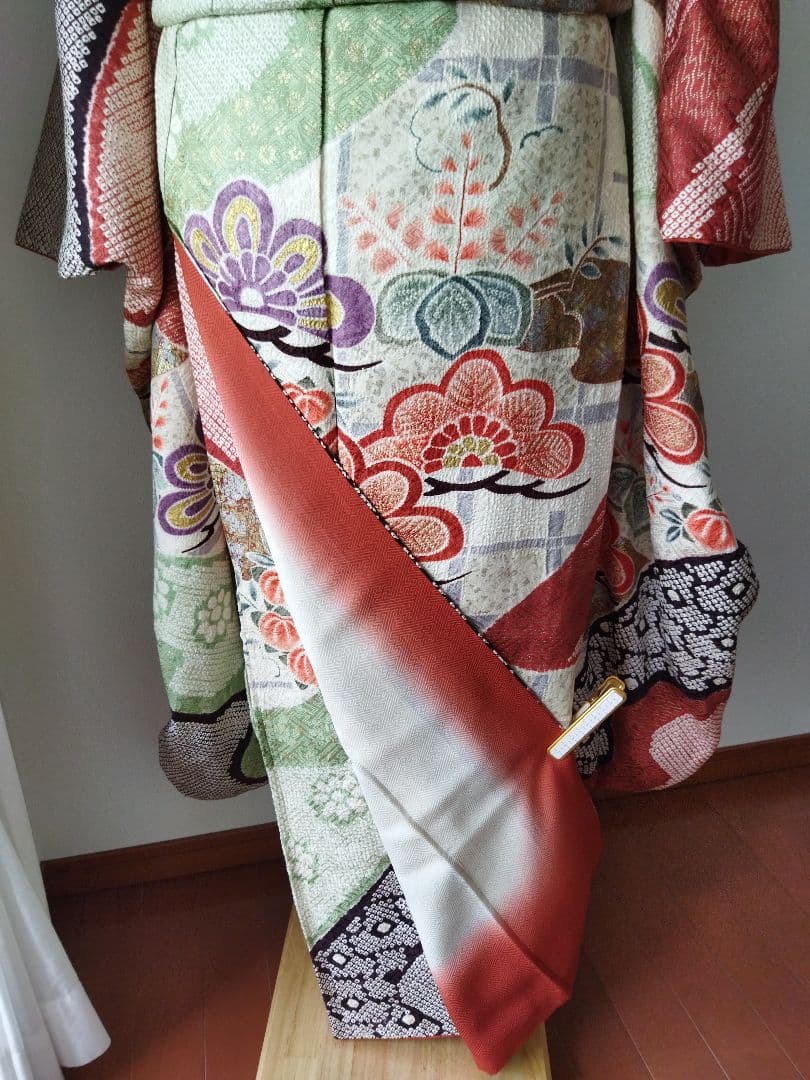 ゆうこ様　424.総絞り　振袖と袋帯の２点セット 正絹　フルセット　成人式