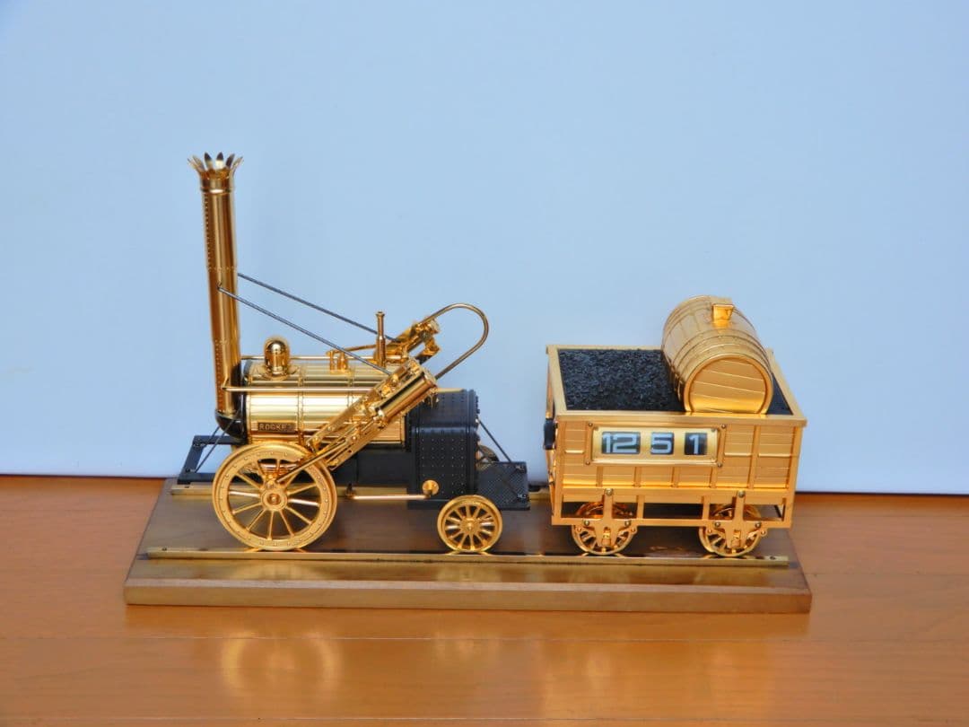 【昭和レトロ 希少】ロバート・スチーブンソン ロケット号 デジタルクロック搭載