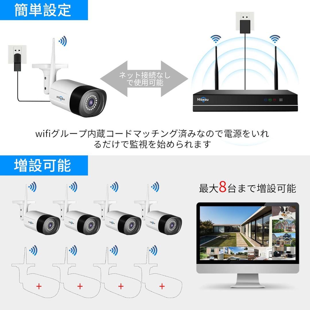 【Bランク】1TBHDD内蔵NVR本体500万画素カメラ4台セット