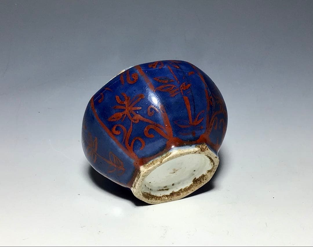 「古九谷」瑠璃金銀彩面取小壷