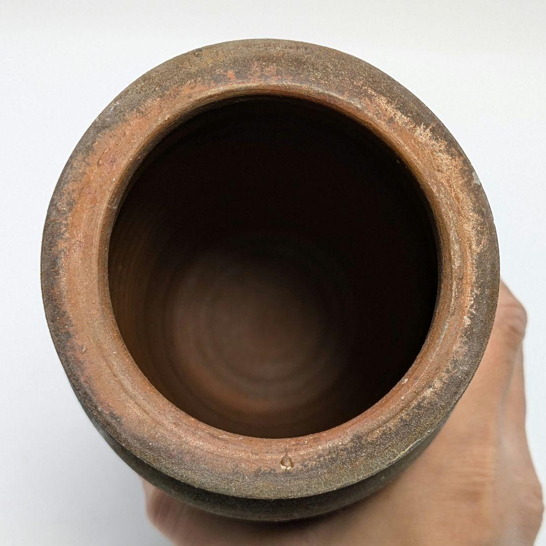 岡山県重要無形文化財 吉本正 備前焼 花入 合箱共布栞 花瓶 花器 花生 置物