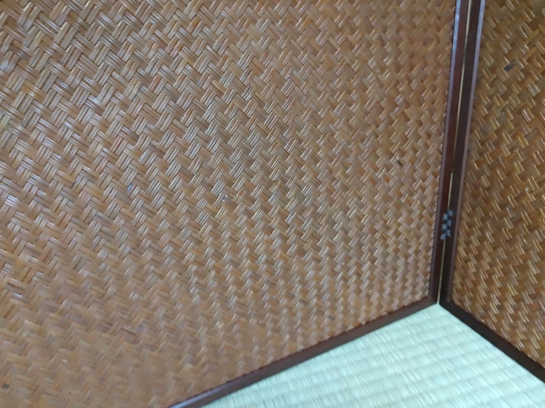 茶道具 風炉屏風先 利休梅 裏網代 両面使い 上透かし 箱付き 送料無料