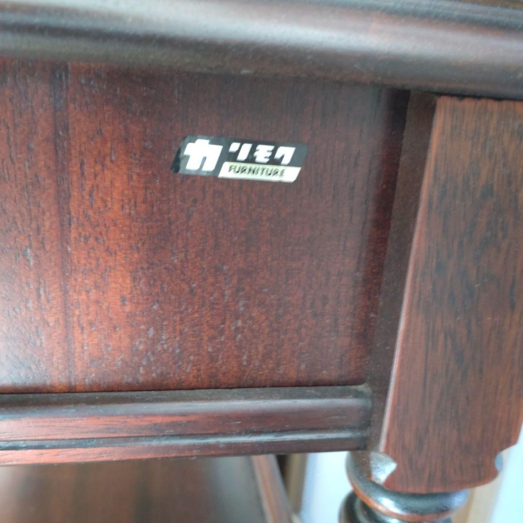 【カリモク】ダークブラウン　木製キャビネット オールドカリモク　電話台