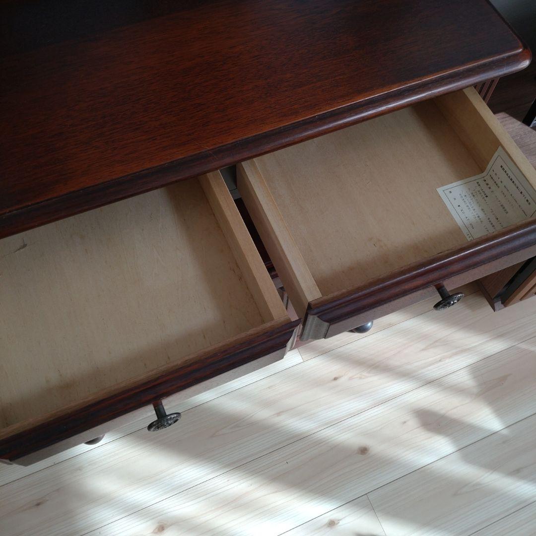 【カリモク】ダークブラウン　木製キャビネット オールドカリモク　電話台