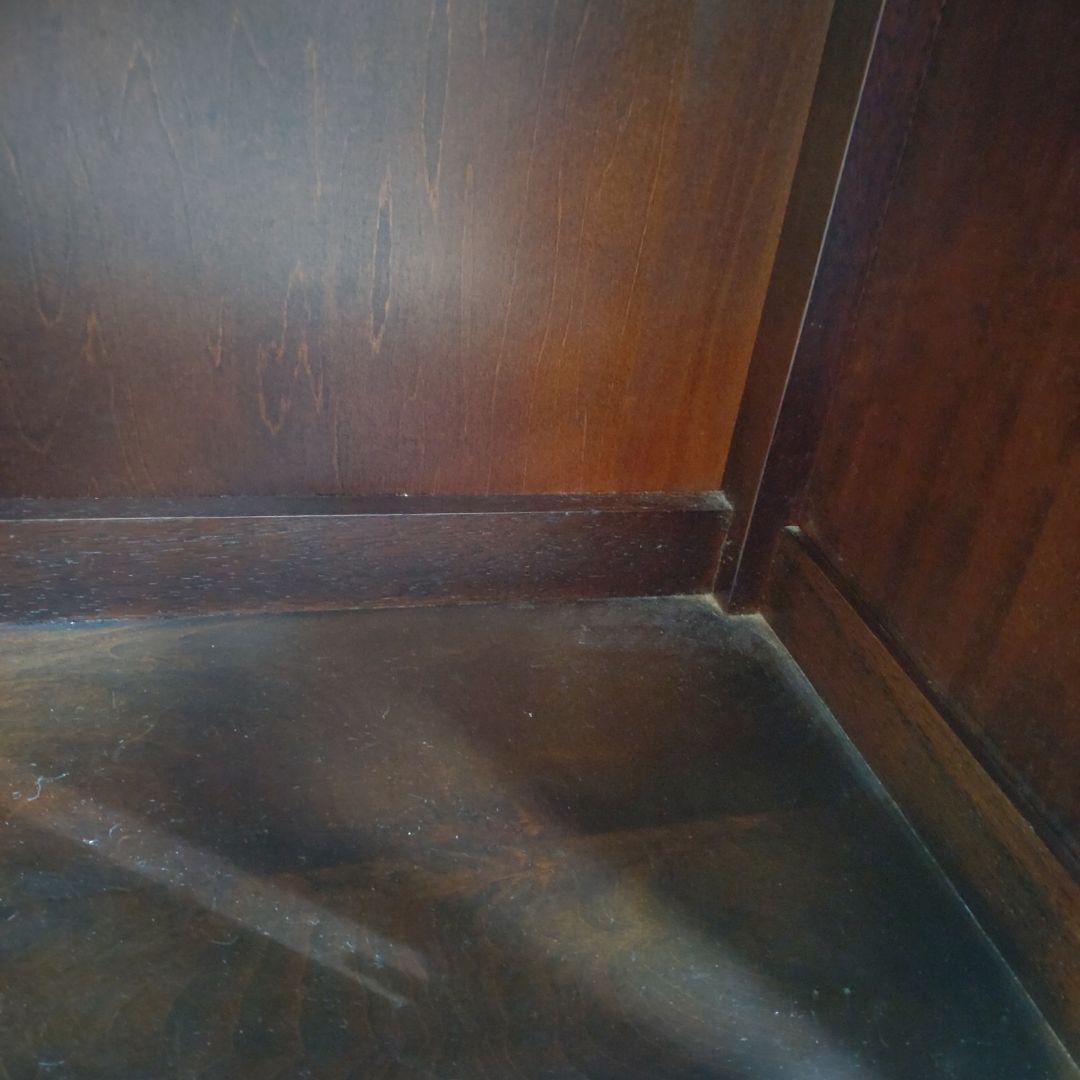 【カリモク】ダークブラウン　木製キャビネット オールドカリモク　電話台