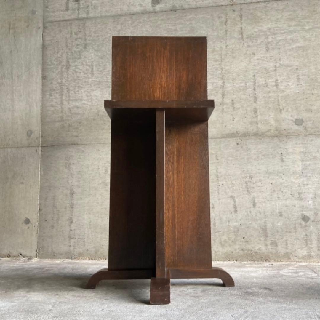 古い味のある飾り台 サイドテーブル 棚 シェルフ ラック スタンド 木製 レトロ